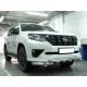 Защита переднего бампера  d-76 с доп.накладками для Toyota Land Cruiser Prado 150 BLACK ONYX 2020 – н.в.