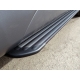 Пороги алюминиевые Slim Line Black ТСС для Cadillac Escalade 2015-2021