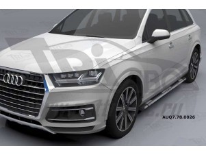 Пороги алюминиевые Emerald silver для Audi Q7 № AUQ7.78.0026