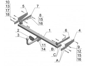 ТСУ Фаркоп Avtos на Renault Symbol № RN 04